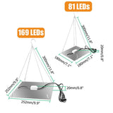 Ultra Thin 81/169 LEDs Full Spectrum UV Grow Light for Indoor Hydroponic Plants and Flowers 110-240V