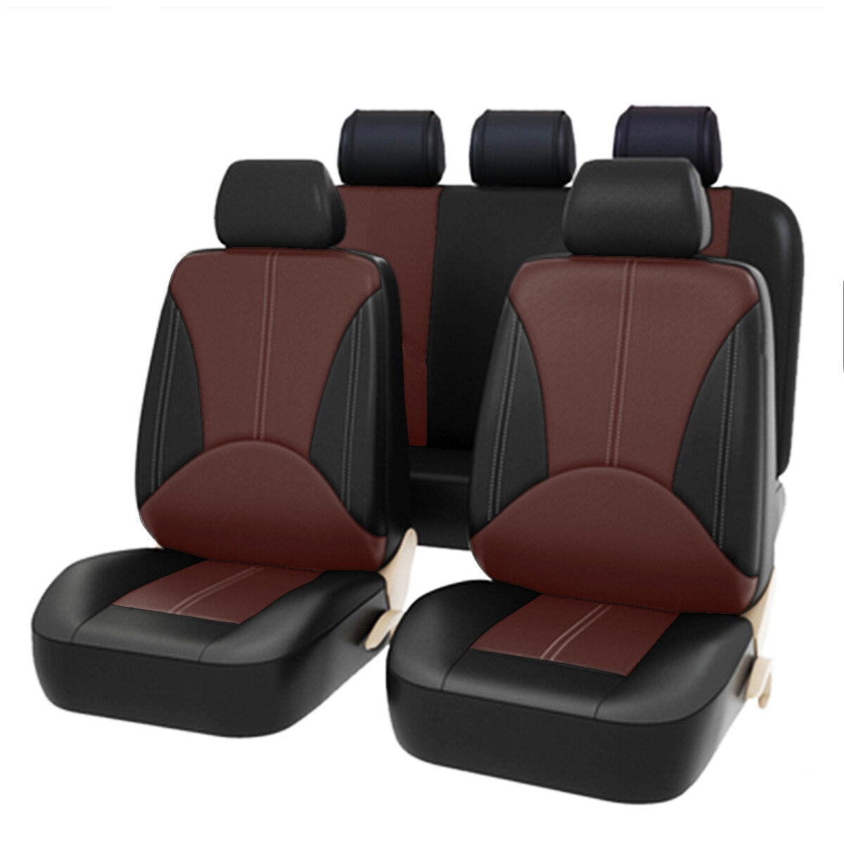 Universelles PU-Leder-Schalensitzbezug-Set für vorne und hinten – passend für Auto, Limousine, LKW, SUV