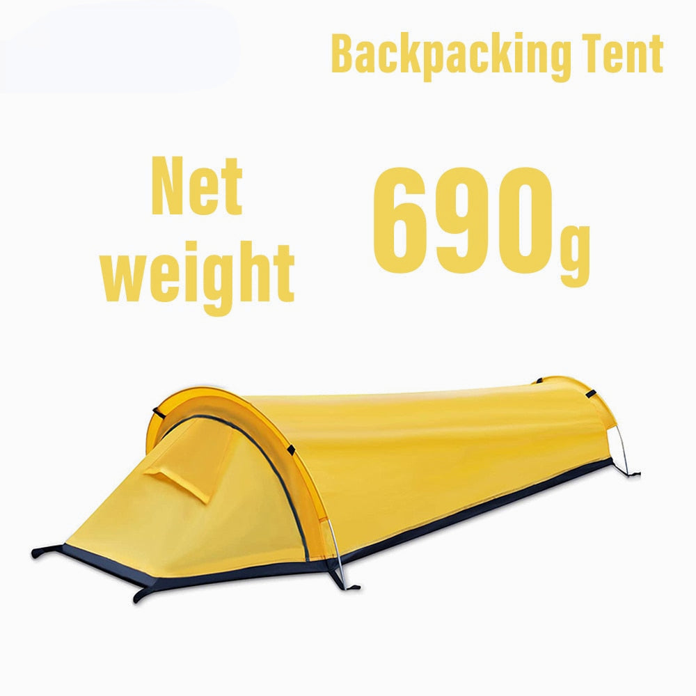 Ultralight 1-Person Camping Tent - Waterproof, Ideal for Car Travel, Backpacking, Tourism, and Cycling