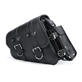 Universal Black Leather Motorcycle Saddlebags - Durable Saddle Bags for All Bikes