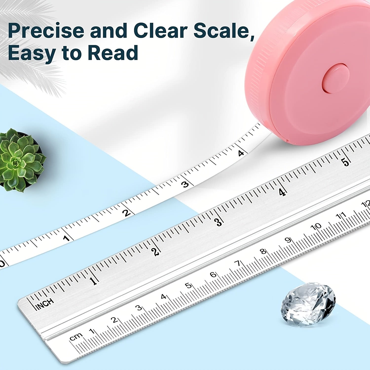 1.5M/60In Retractable Body Measuring Tape - Double Sided Metric/Imperial Ruler