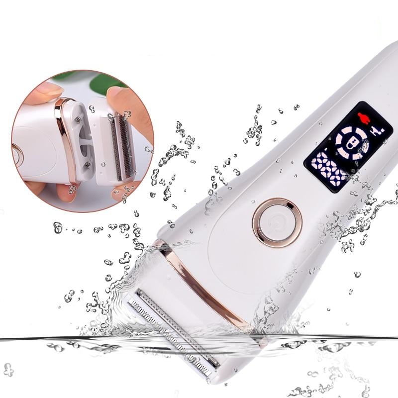 Painless Electric Razor for Women - USB Charging, Waterproof, LCD Display, Wet & Dry Use