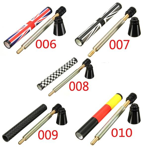 Union Jack UK GER Flag Carbon Fiber Car Antenna - 7.7cm/10.7cm