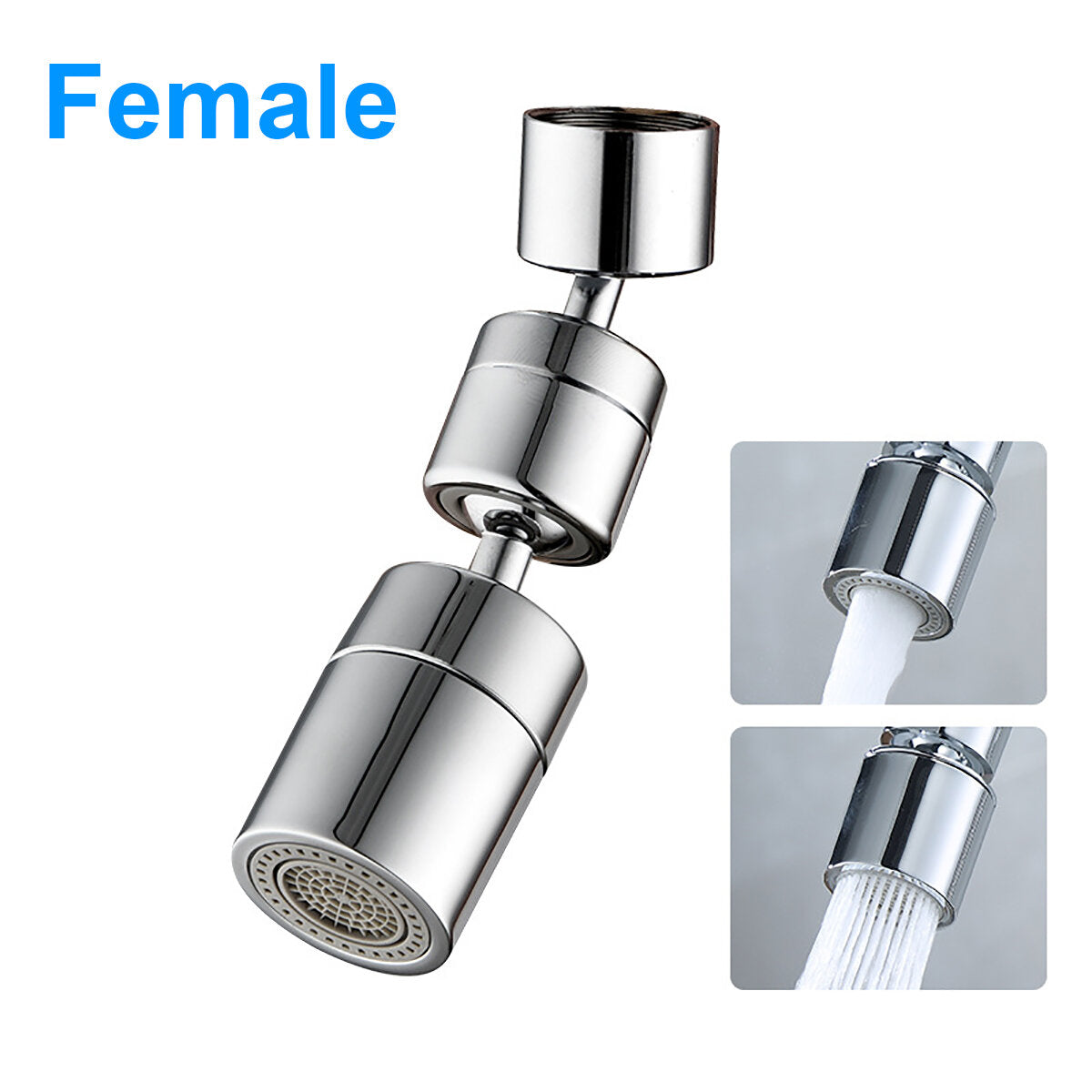 1080 Degree Swivel Sink Faucet Aerator - Universal Splash Filter, Extender, Bubbler for Eye Flush, Face Wash, Gargle