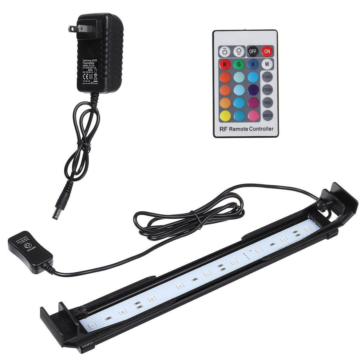 32 cm dimmbare LED-Lichtleiste für Aquarien mit Fernbedienung – Farbwechsel, passend für Fischtanks/Aquarien