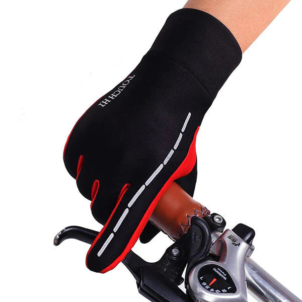 Men's Anti-Skid Fleece Winter Cycling Gloves - Warm, Windproof, Full Finger Outdoor Mittens