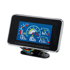 4-in-1 LCD Car Digital Gauge: Alarm, Voltmeter, Oil Pressure, Fuel, Water Temp, 12-24V