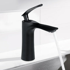 Copper Matte Black Bathroom Faucet - Single Handle, Hot/Cold Mixer for Basin or Kitchen Sink