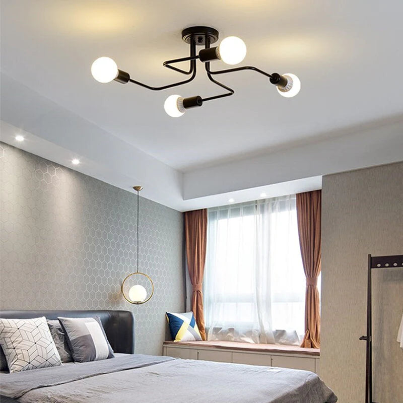 110-240V LED Ceiling Chandelier Pendant Lamp with 4/6/8 Heads for Study or Bedroom