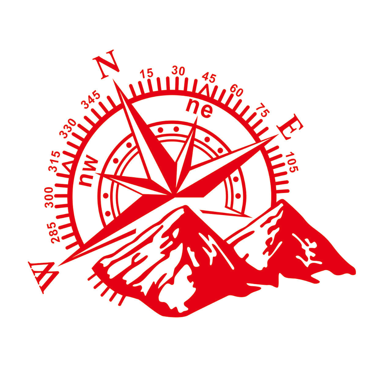 Large Compass Navigation Hood Body Sticker Decal for Camper Van, Motorhome, Car, Boat - 60x50cm