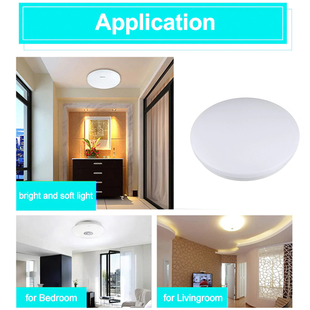 220V Voice Control LED Ceiling Light, 12/18/24W Ultra Thin Flush Mount, Round for Kitchen