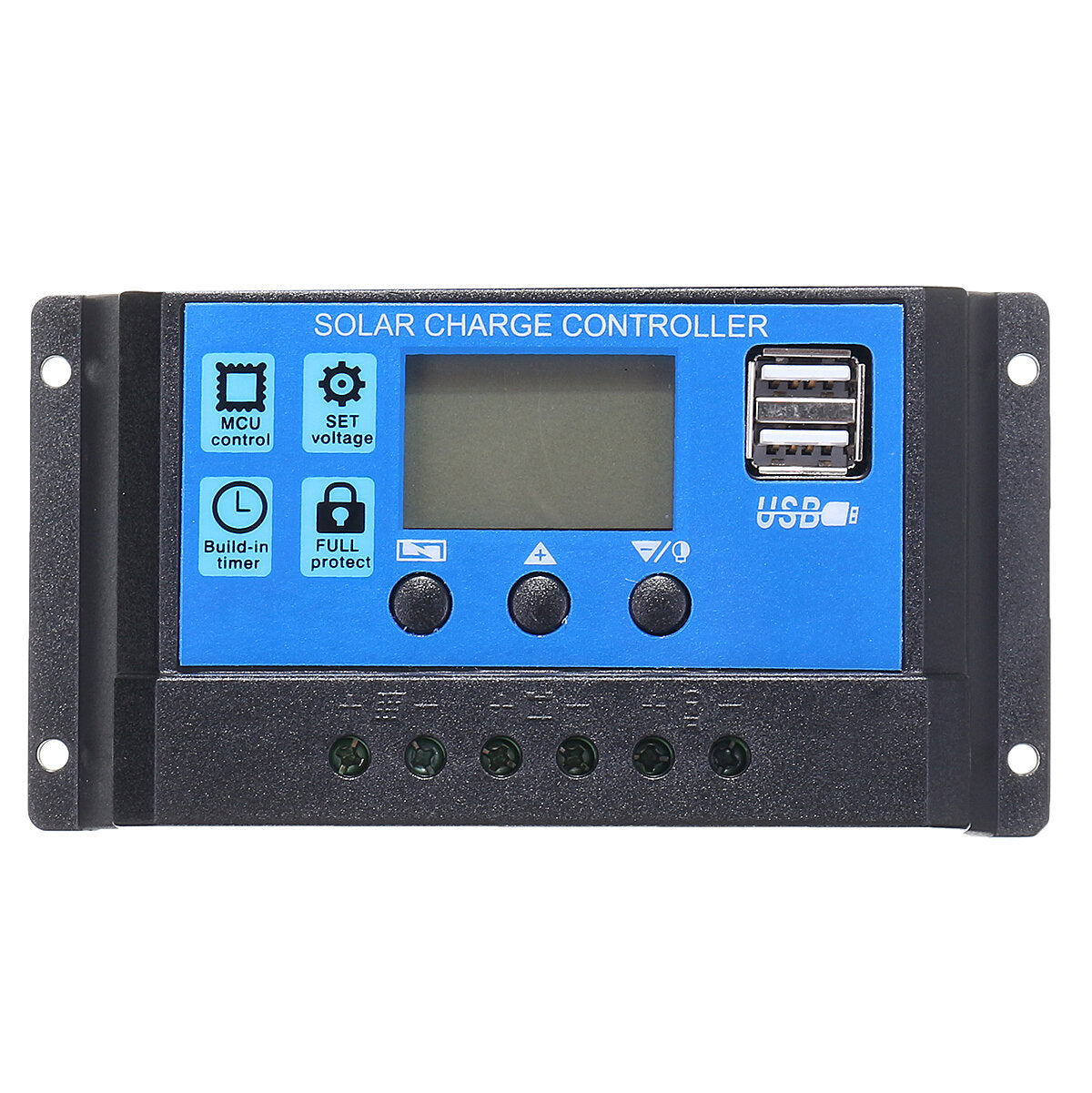 10/20/30A 12/24V LCD Dual USB Solar Panel Battery Charge Controller Regulator