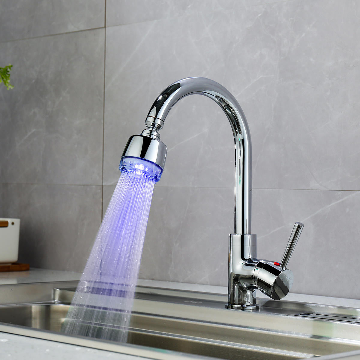 Kitchen LED Light Faucet Filter Spray Head Extender with Water Nozzle