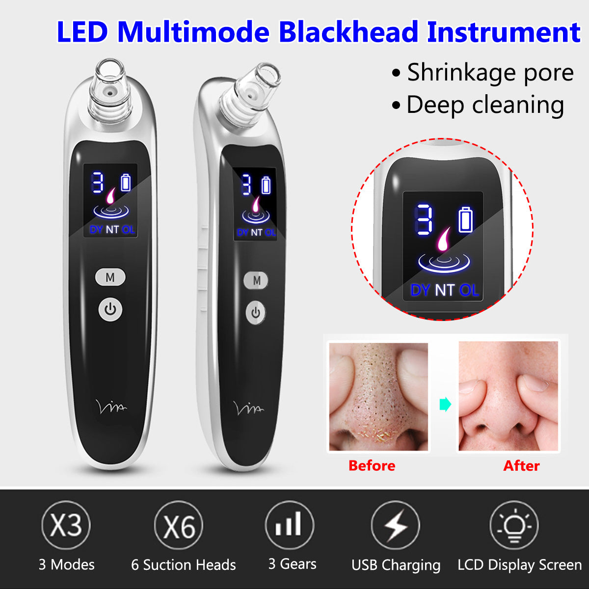 Electric Vacuum Cleaner Face Nose Acne Black Dot Pimple Blackhead Remover