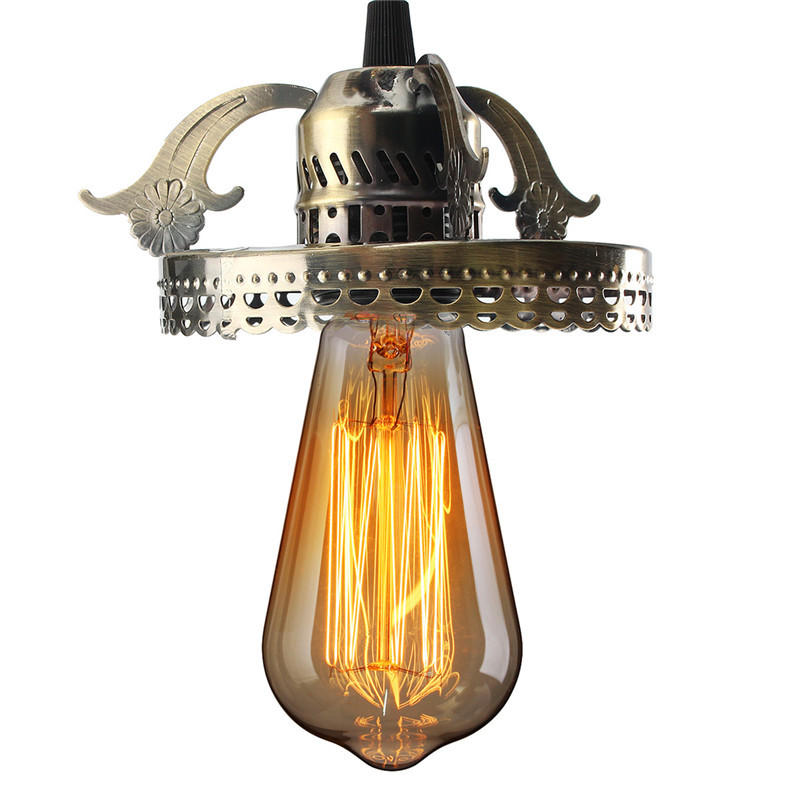 Antique Industrial Vintage Ceiling Pendant Light Fixture - Indoor Lighting Chandelier Lamp Bulb