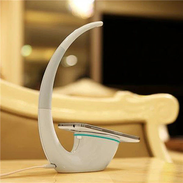 QI Intelligent Energy-Saving Wireless Charger Table Lamp for Apple, Samsung S6, and iWatch