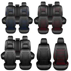 1/5 Seat Car Seat Covers 3D Full Set PU Leather Front Rear Back Pads