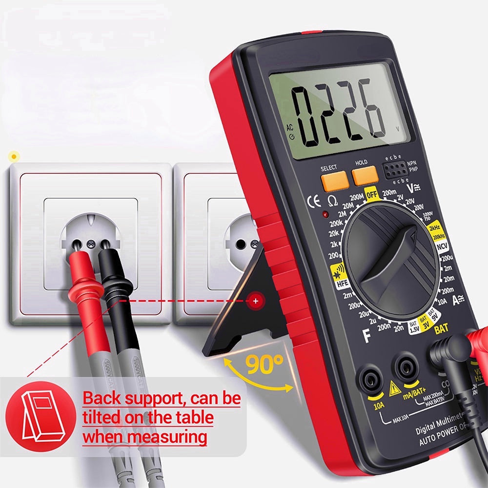 Ultra-thin Digital Multimeter - Auto Voltmeter AC/DC 220V Storage Meter