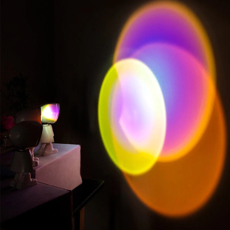 Sunset LED Rainbow Projection Desk Lamp - Home Decor USB Night Light