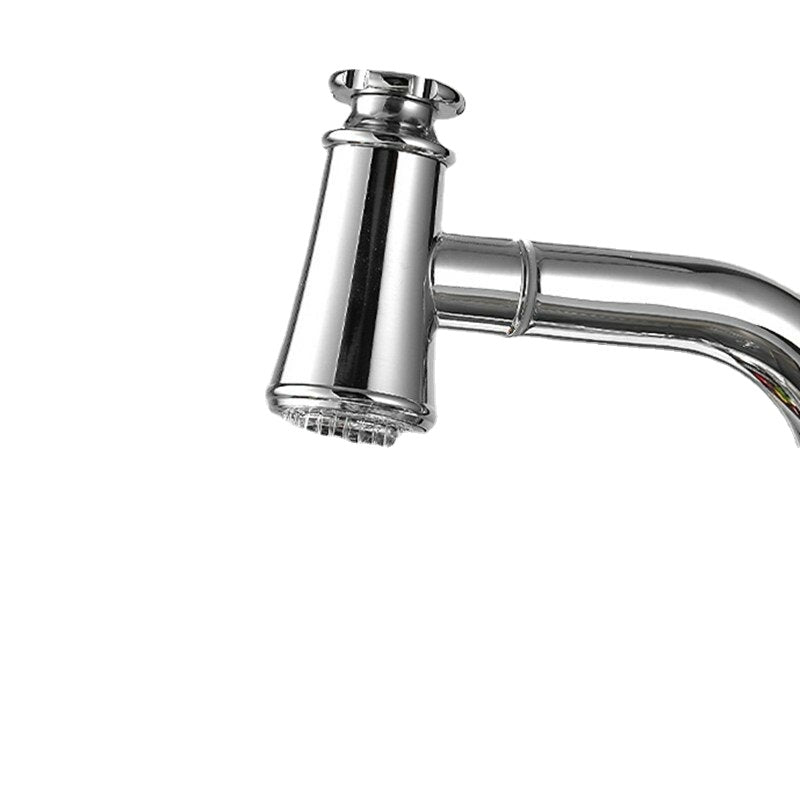 Brass Kitchen Sink Faucet with Pull-Out Sprayer, Hot & Cold Water Mixer, 360 Degree Swivel, Two Modes, Includes Hose