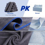 12Pcs 40x40CM Microfiber Car Wash Towels - Plush Grey Cleaning Cloths for Paint Care and Polishing