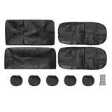 9Pcs Black PU Leather Car Seat Cover Set - Full Surround Cushion Protector for 5 Seats, Universal Fit