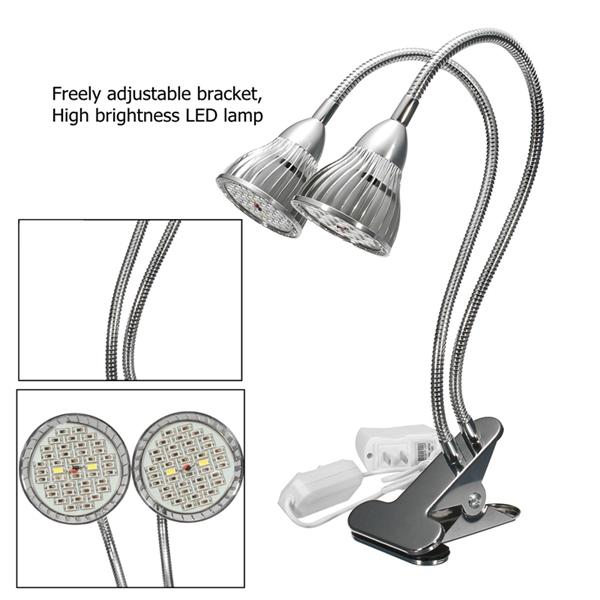 15W Flexible Clip-on Full Spectrum LED Grow Light for Hydroponics and Flowers