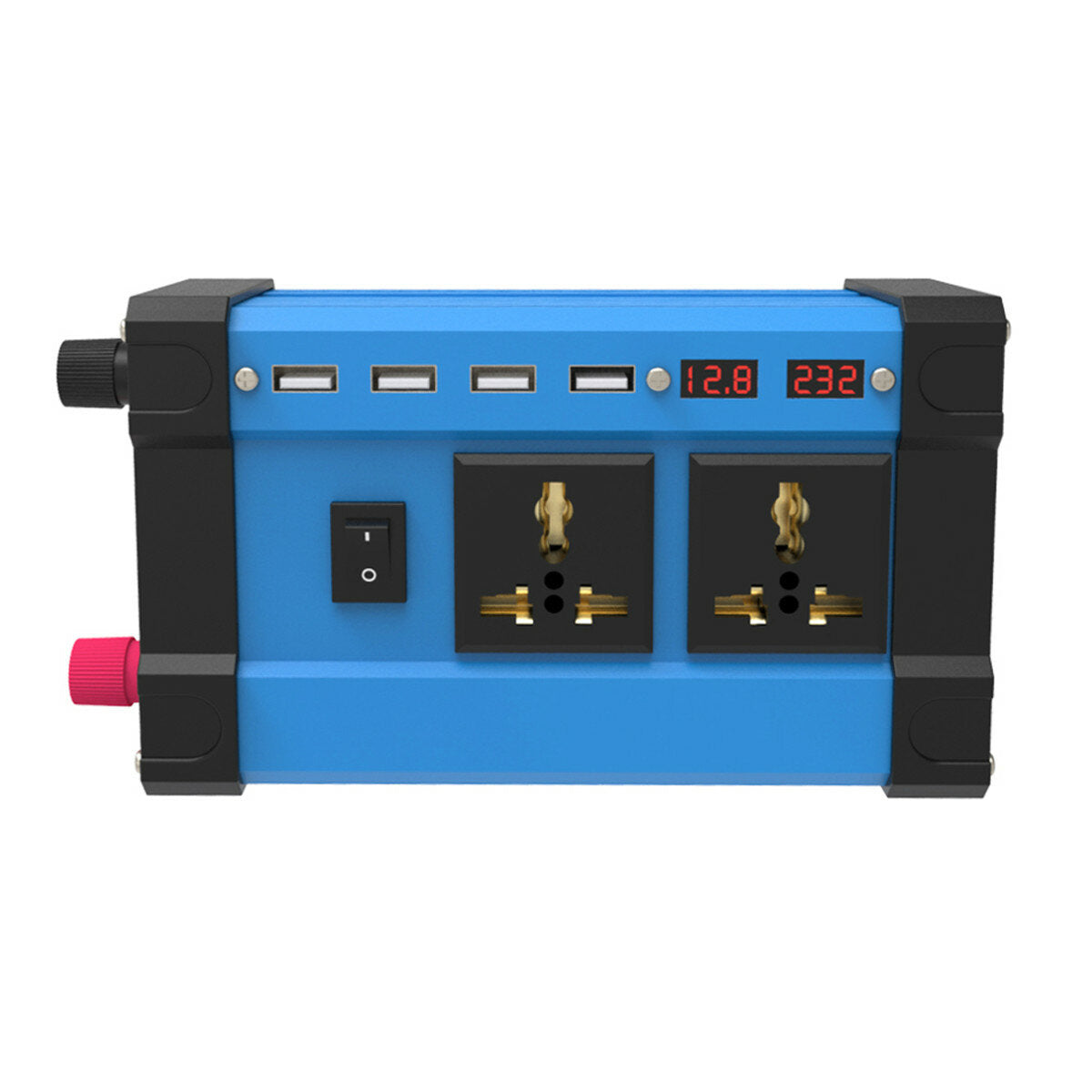 1200W Peak Car Power Inverter DC 12V to AC 110/220V, 4 USB Ports, Modified Sine Wave, LCD Screen