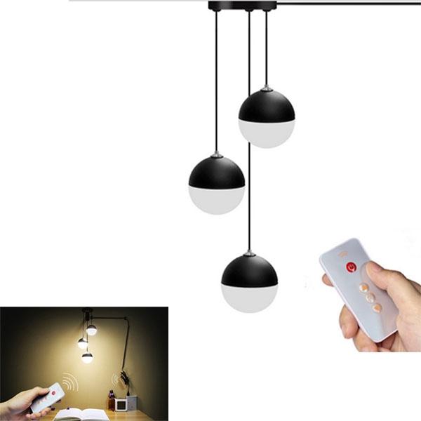 Modern LED USB Ceiling Reading Light - 3 Wind Bell Balls, Living Room, Study, Bed, Decorative Night Lamp