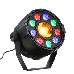 15W 10 LED RGB Yellow Strobe Par Lamp with DMX & Sound Remote Control for DJ Party Stage Light AC90-240V