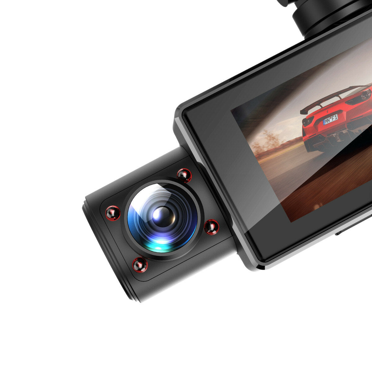 1080P HD Dual Lens Dash Cam with Night Vision, GPS, G-Sensor, Parking Monitor, and Three Cameras - Vehicle BlackBOX DVR