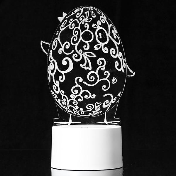 3D Illusion Easter Egg Rabbit LED Night Light - USB Colorful Table Lamp, Holiday Decor, DC5V