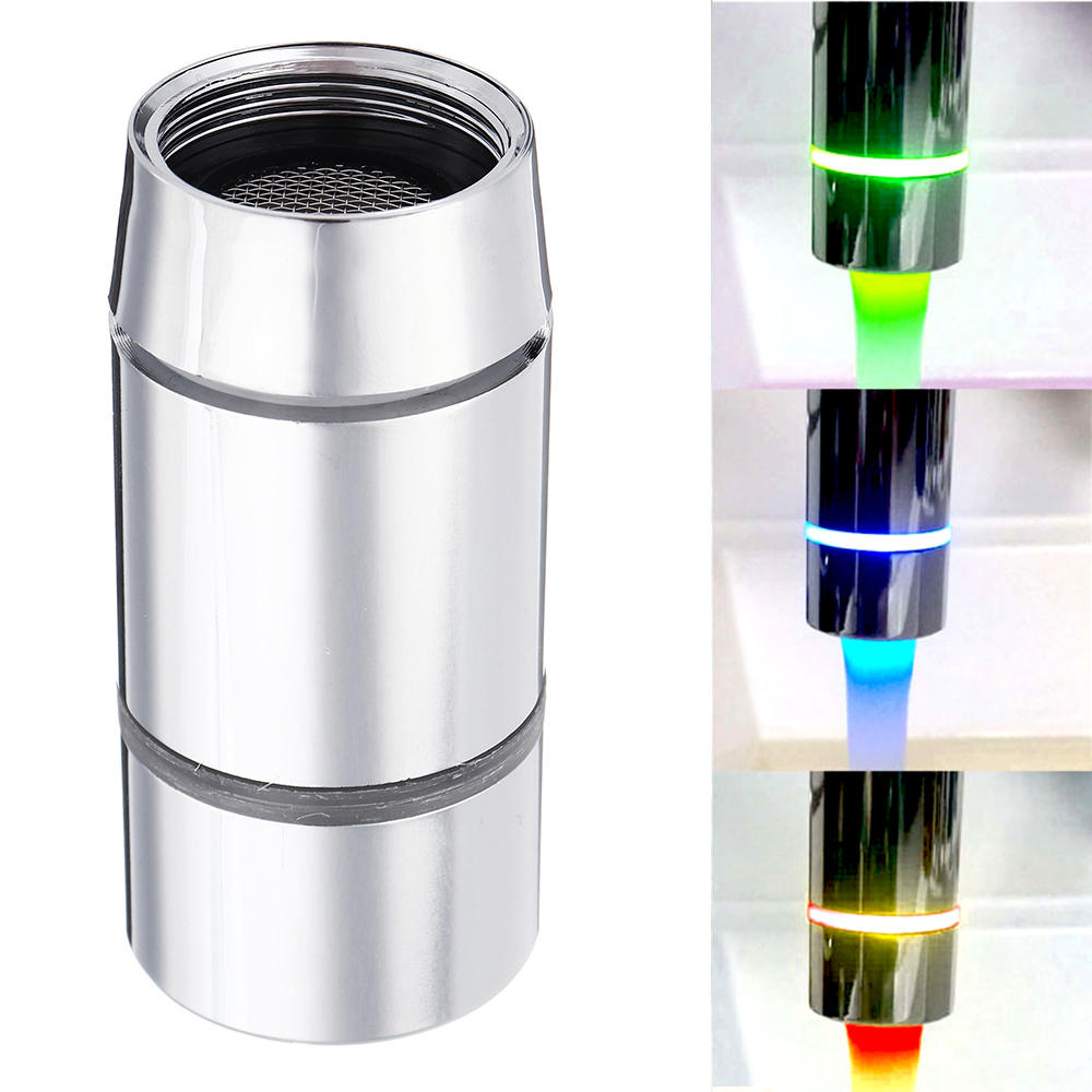 Copper RGB LED Water Faucet Aerator - Color Changing, Temperature Control, No Battery Needed for Kitchen/Bathroom