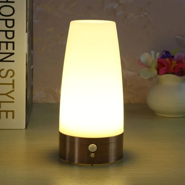 Battery-Powered Wireless Motion Sensor LED Night Light Cylinder Lamp