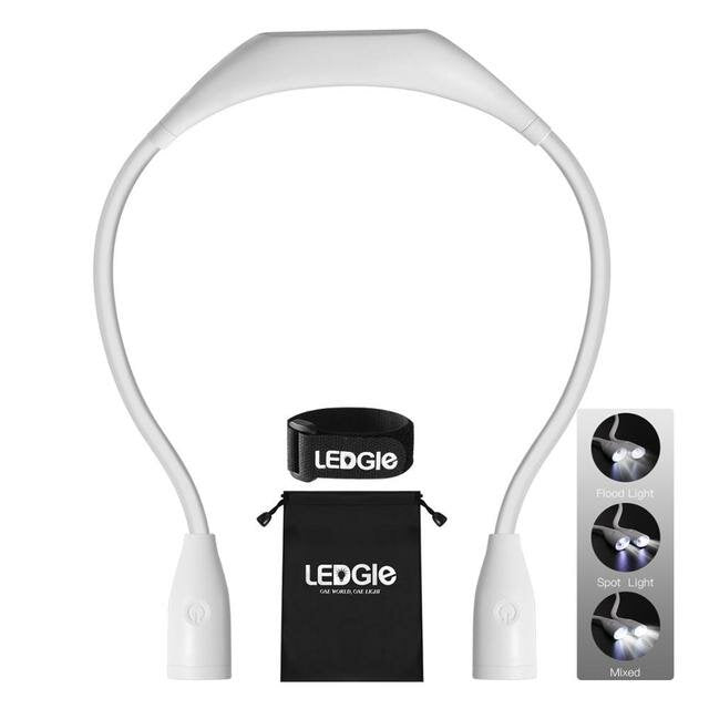 Über USB wiederaufladbare LED-Buchleuchte - Dreifach verstellbare, tragbare Leselampe mit Tastensteuerung zum Lesen bei Nacht