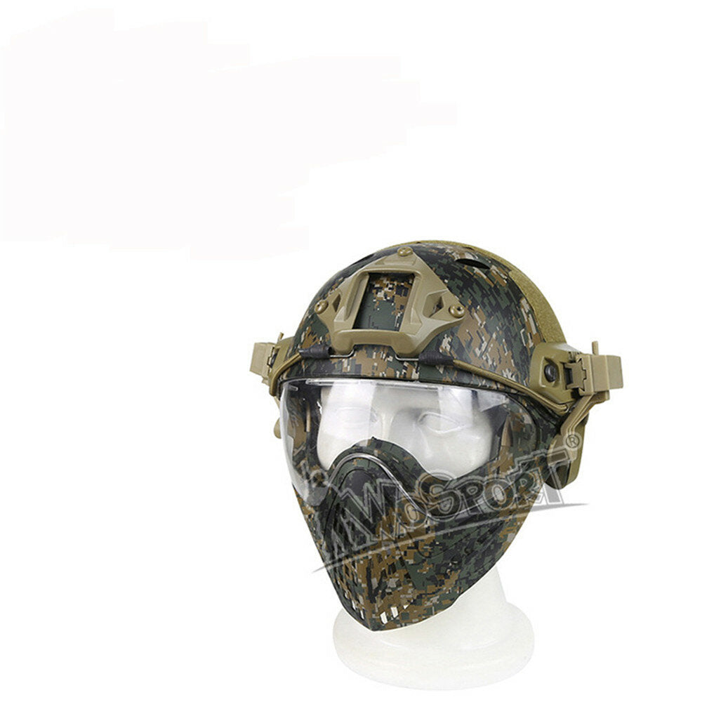 Army Tactical Helmet with Mask for Motorcycle, Hunting, and Outdoor Riding