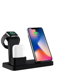 3 In 1 Charging Dock Station Bracket Cradle Stand Phone Holder For Apple Watch Charger IPhone XR X 8 7 6 Wireless QI - JustgreenBox