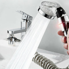 Bathroom Wash Basin Faucet Set with External Shower Head, Toilet Hold Filter, and Flexible Hair Washing Rinser Extension