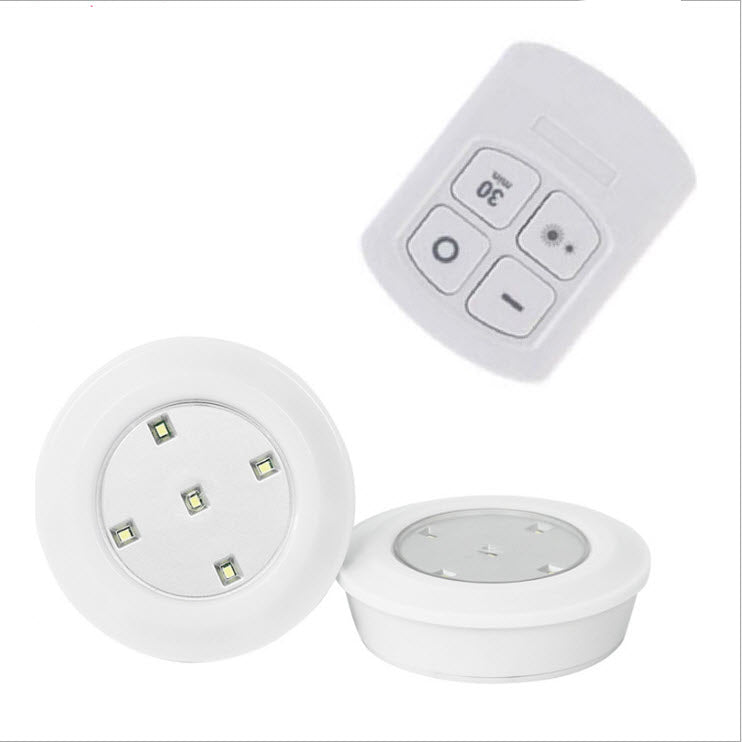 6pcs Inlife LED Wireless Cabinet Lamps with Remote Control - White