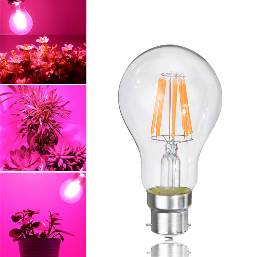 8W A60 E27/B22 COB LED Grow Light Bulb for Hydroponics & Greenhouse, Non-Dimmable, AC85-265V