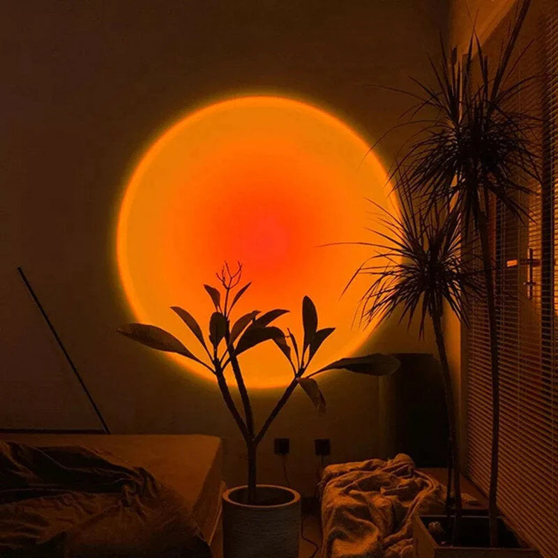 Replaceable Lens Sunset Lamp - Nordic LED Floor Lamp for Living Room & Bedroom Atmosphere Decoration