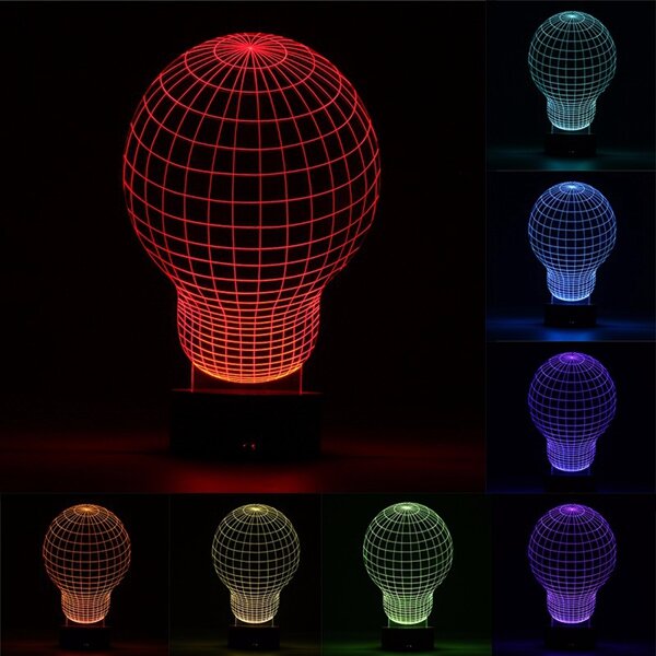 3D Color Changing LED Desk Lamp - Remote Controlled Acrylic USB Night Light, Perfect Christmas Gift