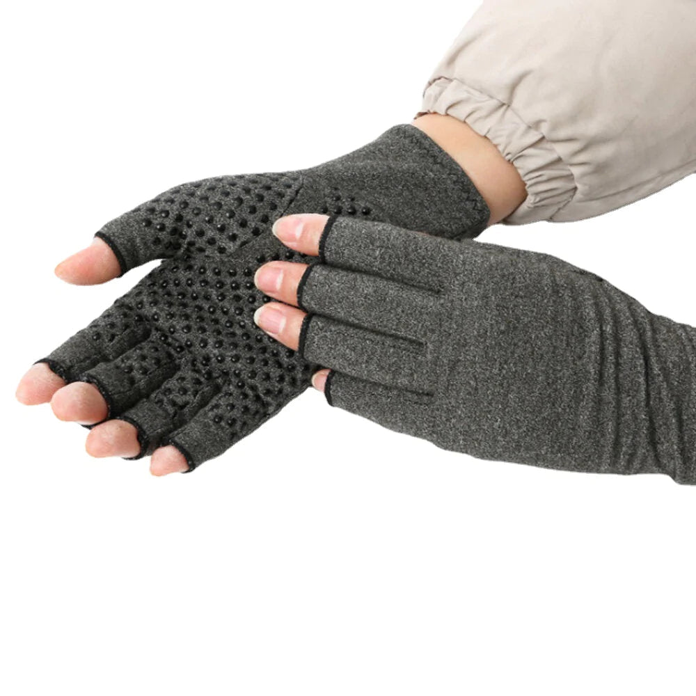 Knitting Fingerless Magnetic Arthritis Gloves - Outdoor Sport Fitness Silicone Gloves