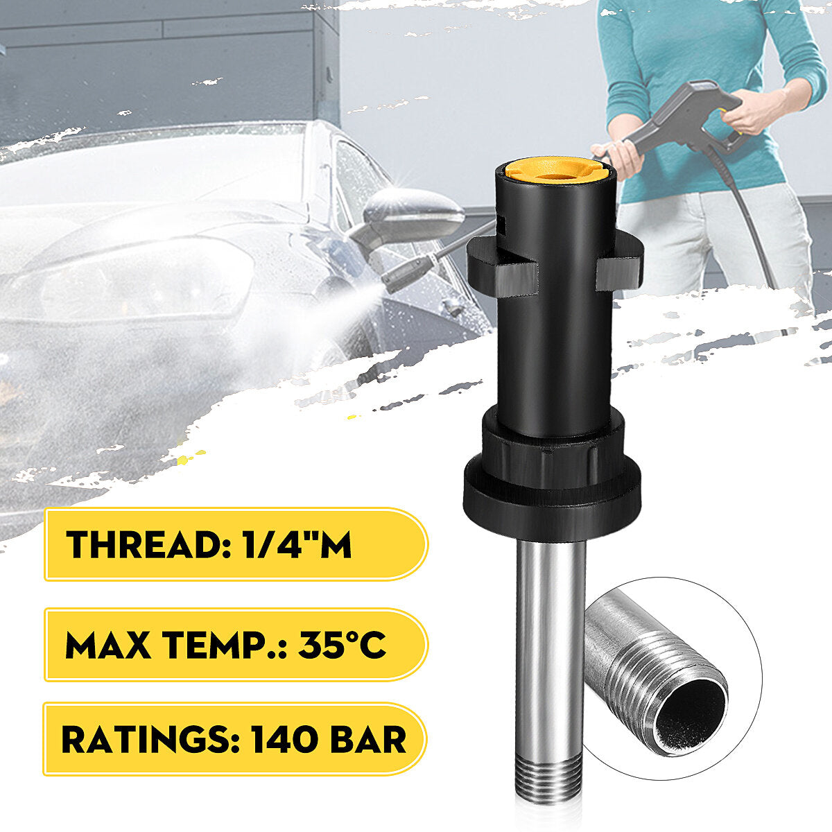 1/4 Inch Foam Lance Adaptor for Pressure Washer Machines