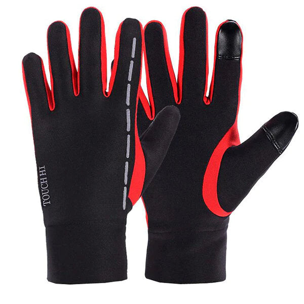 Men's Anti-Skid Fleece Winter Cycling Gloves - Warm, Windproof, Full Finger Outdoor Mittens