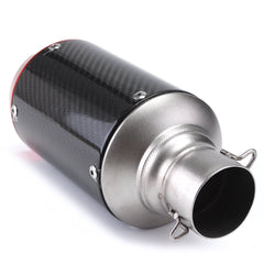 Universal 51mm Slip-On Round Carbon Fiber Motorcycle Exhaust Muffler