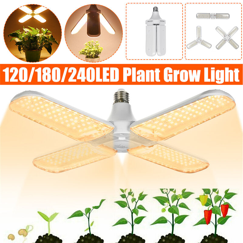 120/180/240 LED Grow Light E27 Full Spectrum Hydroponic Lamp for Plants & Vegetables AC85-265V