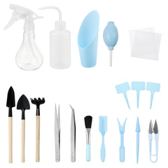 16/7-Piece Miniature Gardening Tool Set for Hand Transplanting and Succulent Planting