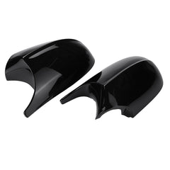 Glossy Black Car Rear View Mirror Cap Cover Replacement - Left & Right