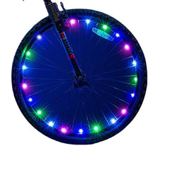 Mountain Bike Wheel String Lights - 2M 20 LED Festoon Spoke Lamp for Cycling, Camping, Night Riding Accessories